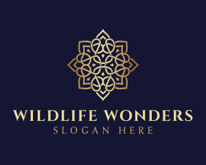 Golden Luxury Flower logo design