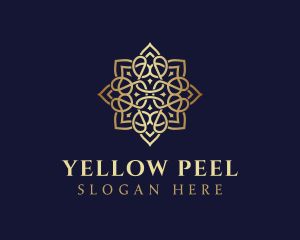 Golden Luxury Flower logo design