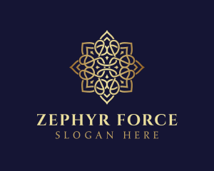 Golden Luxury Flower logo design