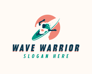 Sea Surfboard Surfer logo