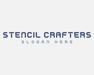 Simple Tech Stencil logo design