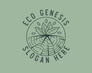 Wood Leaves Eco logo design