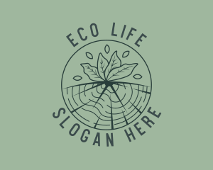 Wood Leaves Eco logo design