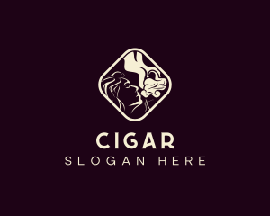 Woman Cigarette Smoking logo design