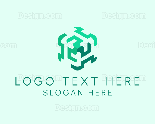 Modern Hexagon Cube Logo