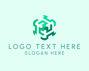 Modern Hexagon Cube logo