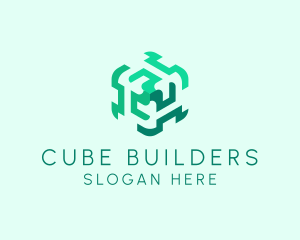 Modern Hexagon Cube logo design