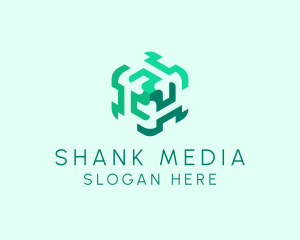 Modern Hexagon Cube logo design