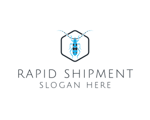 Blue Long Beetle logo design