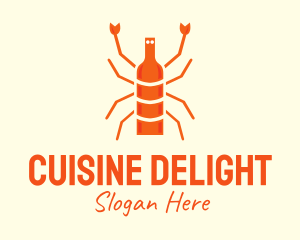 Orange Lobster Cuisine  logo design