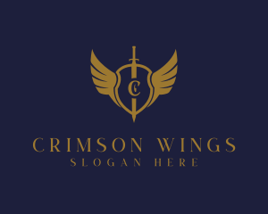 Royal Shield Wings logo design