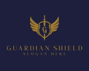 Royal Shield Wings logo design