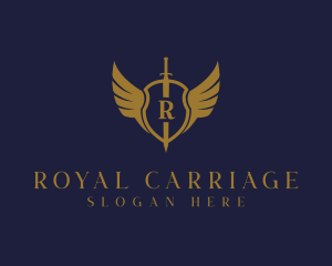 Royal Shield Wings logo design