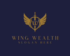 Royal Shield Wings logo design