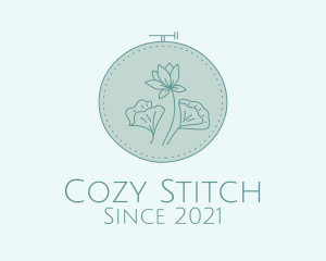 Blue Floral Embroidery  logo design