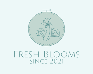 Blue Floral Embroidery  logo design