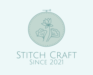 Blue Floral Embroidery  logo design