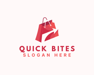 Online Shopping Bag Arrow logo