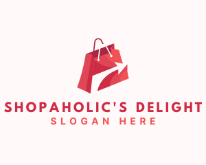 Online Shopping Bag Arrow logo