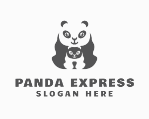 Panda Bear & Cub logo design