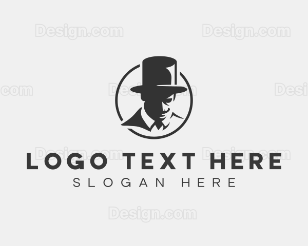 Stylish Gentleman Top Hat Logo