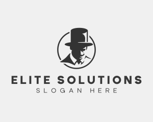 Stylish Gentleman Top Hat logo design