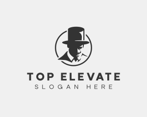 Stylish Gentleman Top Hat logo design