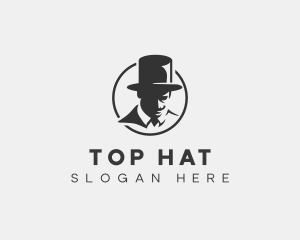 Stylish Gentleman Top Hat logo design