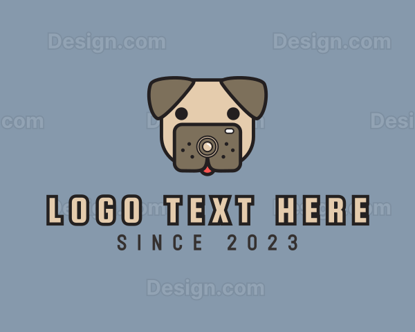 Pug Camera Dog Logo