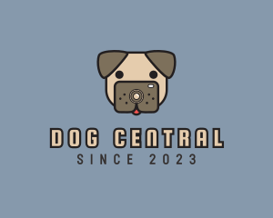 Pug Camera Dog logo design