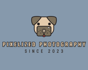 Pug Camera Dog logo design