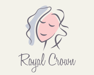 Brush Stroke Woman Portrait logo design