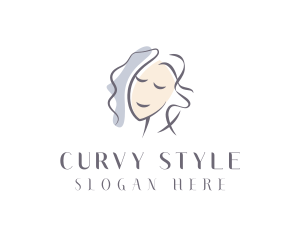 Happy Woman Portrait logo design