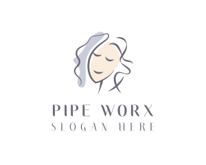 Happy Woman Portrait logo design