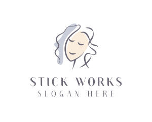 Happy Woman Portrait logo design