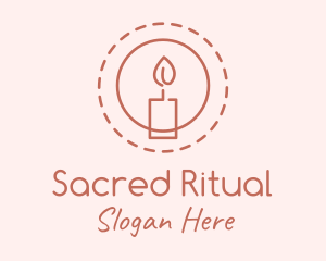 Round Light Candle logo design