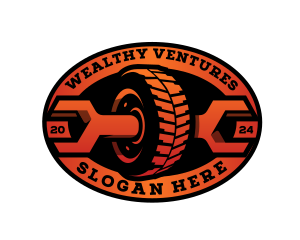 Automotive Tire Wrench Mechanic Logo