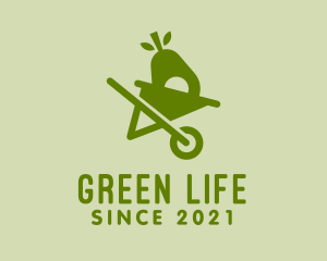 Green Avocado Wheelbarrow  logo design