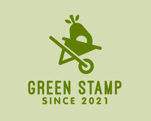 Green Avocado Wheelbarrow  logo design