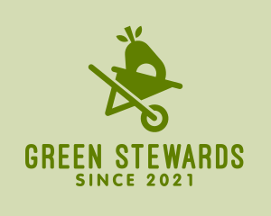 Green Avocado Wheelbarrow  logo design