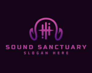 Headphone Equalizer Sound logo design