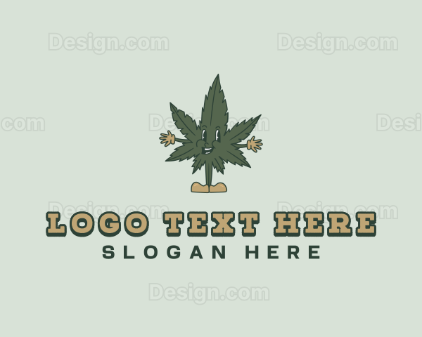 Cartoon Cannabis Leaf Logo