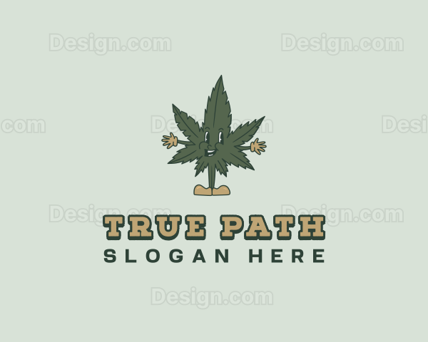 Cartoon Cannabis Leaf Logo