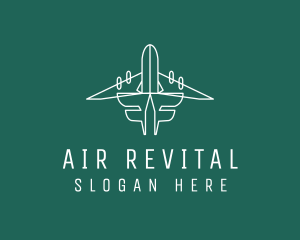 Simple Flying Airplane logo design