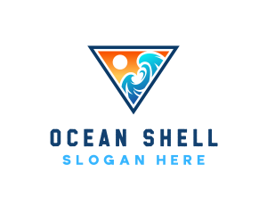 Beach Ocean Wave logo design