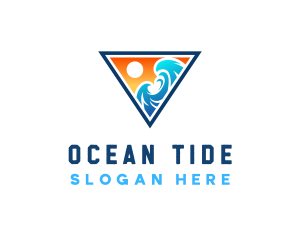 Beach Ocean Wave logo design