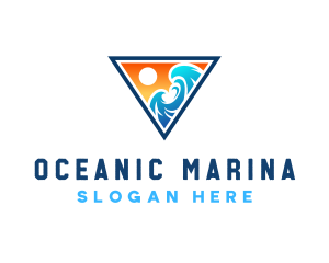 Beach Ocean Wave logo design