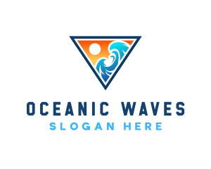 Beach Ocean Wave logo design