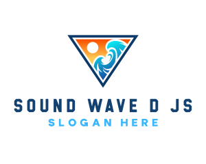 Beach Ocean Wave logo design