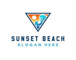 Beach Ocean Wave logo design